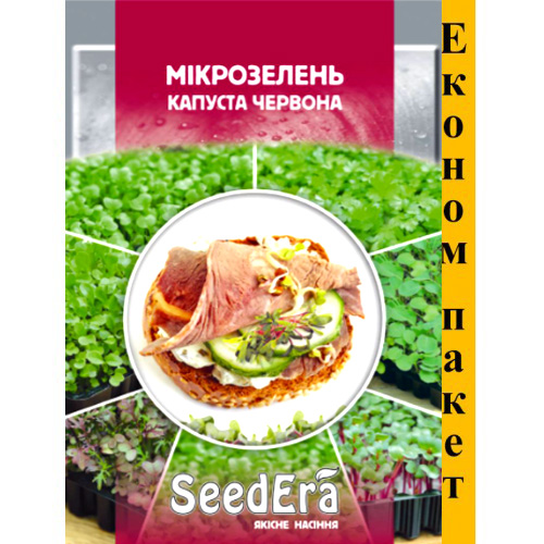 СЕМЕНА МИКРОЗЕЛЕНЬ КАПУСТА КРАСНАЯ,  10 Г SEEDERA