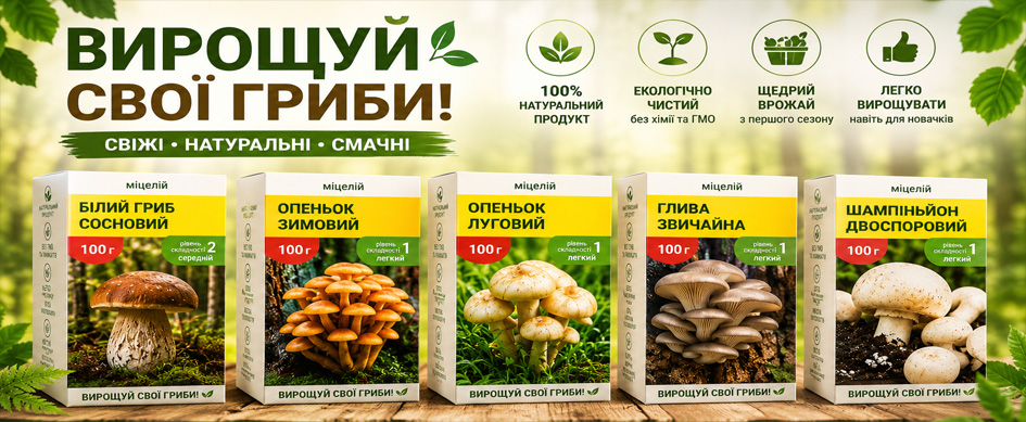 Міцелій грибів купити в ТД Грінвуд 